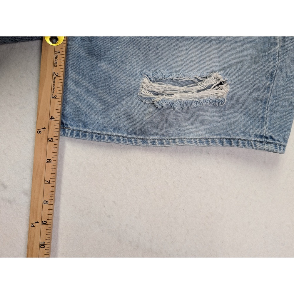 Lucky Brand Womens The Boyfriend Short 8 / 29 Distressed Denim Jeans Light Blue - Picture 9 of 10